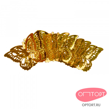 Бабочки из акрила для декора, золотые, 10 шт